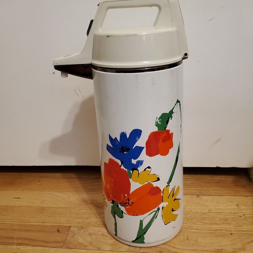 Floral Poppies Everest Thermos Vacuum Airpot 1.9 L Apn 1900 Vintage Beverages